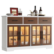 IRONCK 55" Großes Sideboard-Buffet mit LED-Beleuchtung 