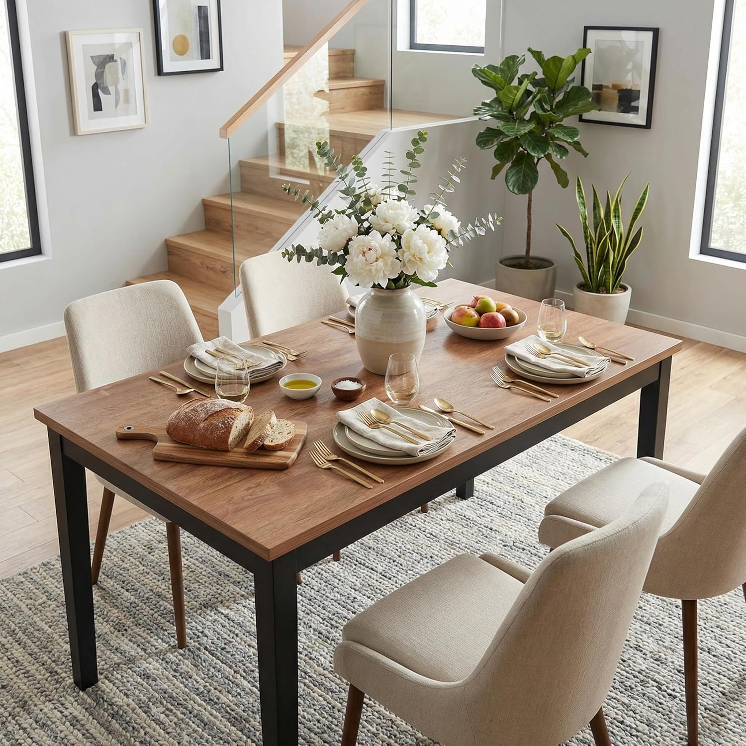 IRONCK  45 Inch Solid Wood Dining Table for 4 (Only Table)