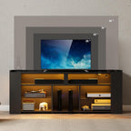 IRONCK Entertainment Center with Storage, 55 Inch Tall TV Stand with Power Outlet