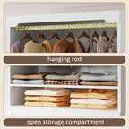 IRONCK Freestanding Closet System with Adjustable Shelves & 3 Drawers | Closet Organizer with Hanging Rod, Ideal for Bedrooms, Apartments and Small Closet Storage, 31.5" White