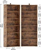 IRONCK Bookshelf and Bookcases 70" Tall, 6 Tiers Display Storage Shelves | Bookshelves Set of 2, Wood Bookcase with Open Display Shelves for Home Office, Living Room, Library, Vintage Brown