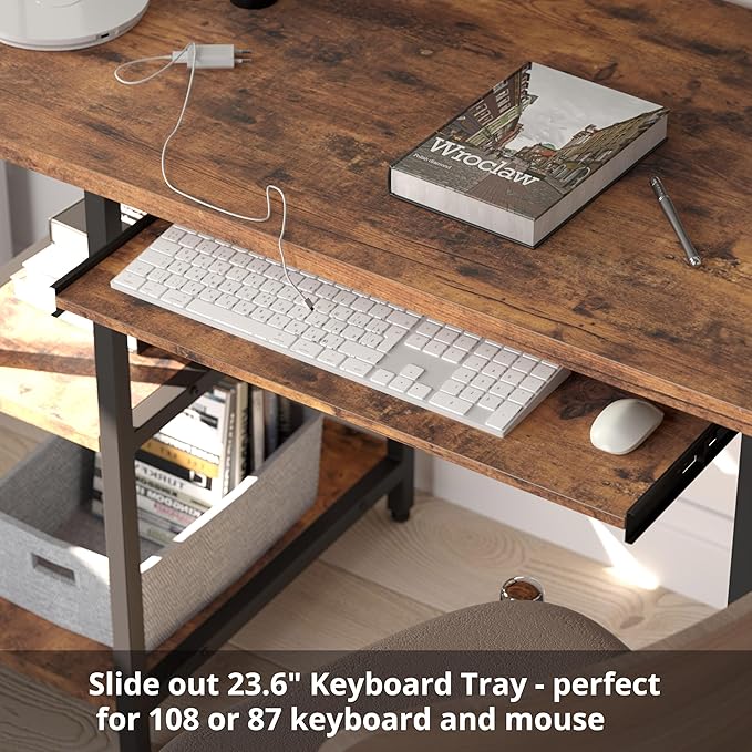 47" Computer Desk with Keyboard Tray