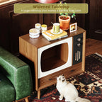 IRONCK Cat House for Indoor, Cat Furniture & Side Table for Living Room and Bedroom Decoration, Walnut