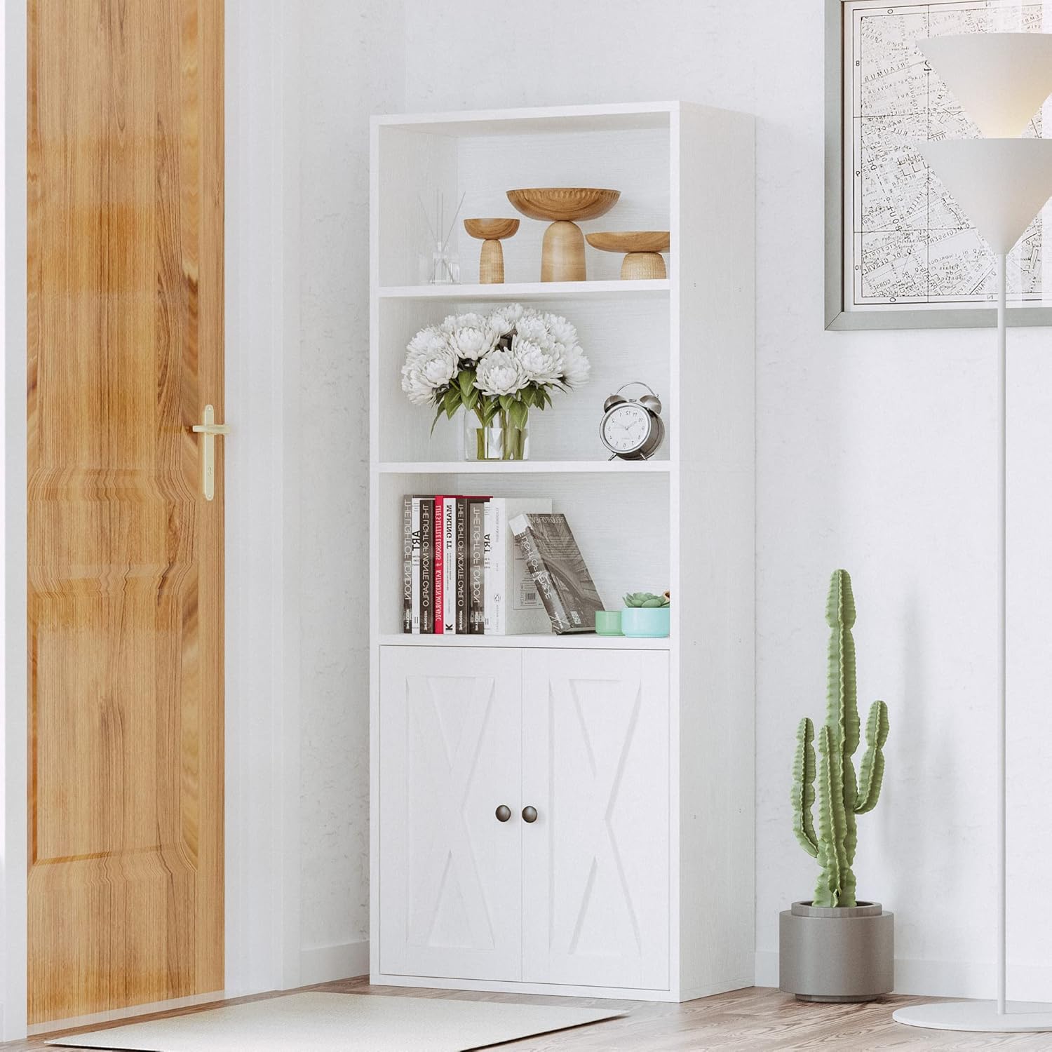 IRONCK 5 Shelf Industrial Bookshelves and Bookcases with Doors