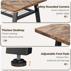IRONCK 47.2 Inch Dining Table for 4-6, Kitchen Table with Storage Rack