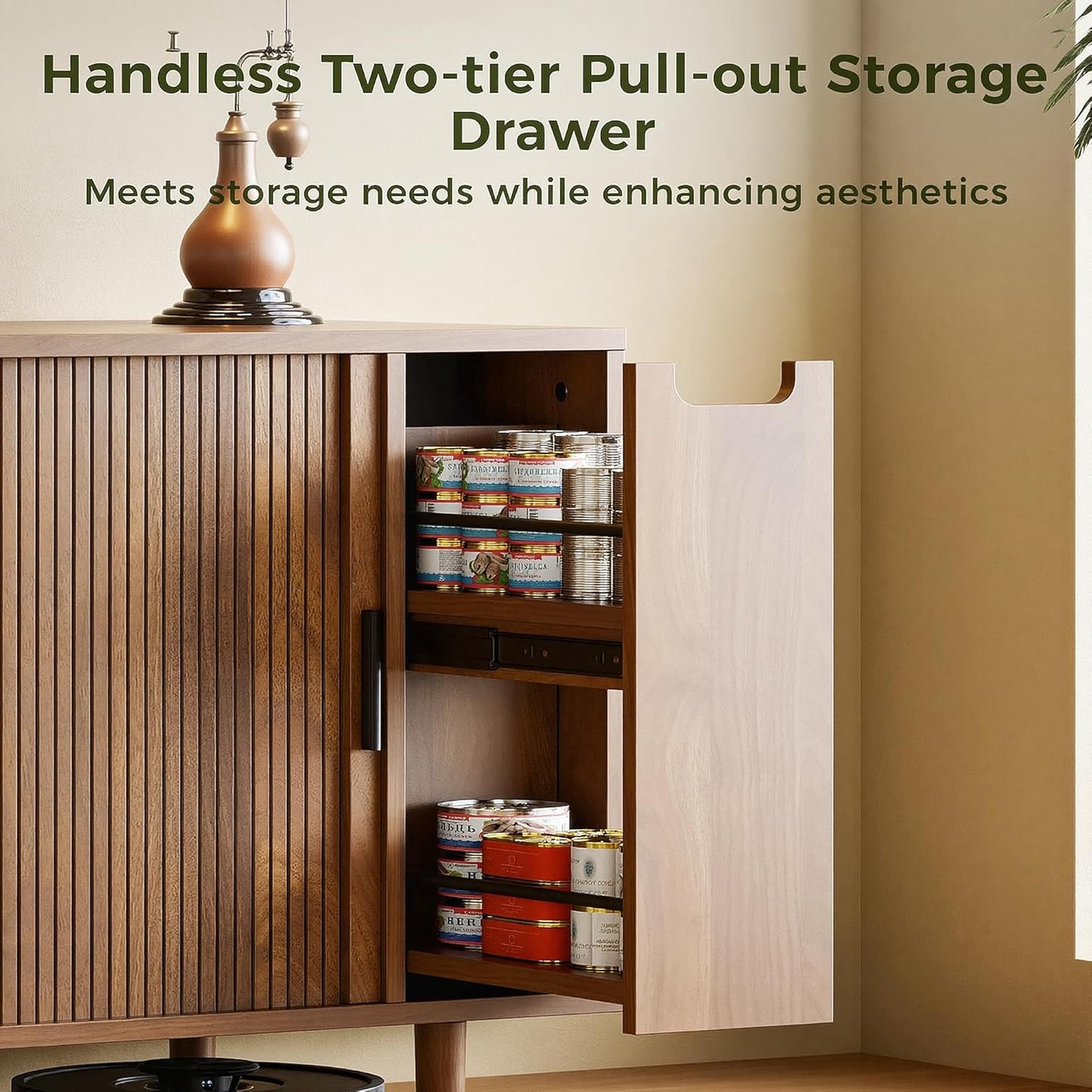 IRONCK Cat Litter Box Enclosure with Sliding Tambour Door