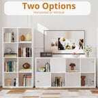IROCNK 8-Cube Bookshelf, Horizontally & Vertically Reversible, White