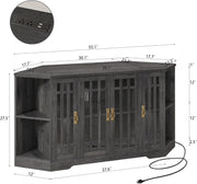 IRONCK Corner TV Stand for TVs up to 60 Inch with Power Outlet