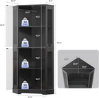 IRONCK 71" Carbon Fiber Corner Glass Display Cabinet