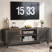 IRONCK 63'' TV Stand with 2 Sliding Door Grey Walnut