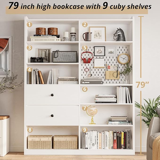 Modern Wide Wooden Multi-Layer Bookshelf