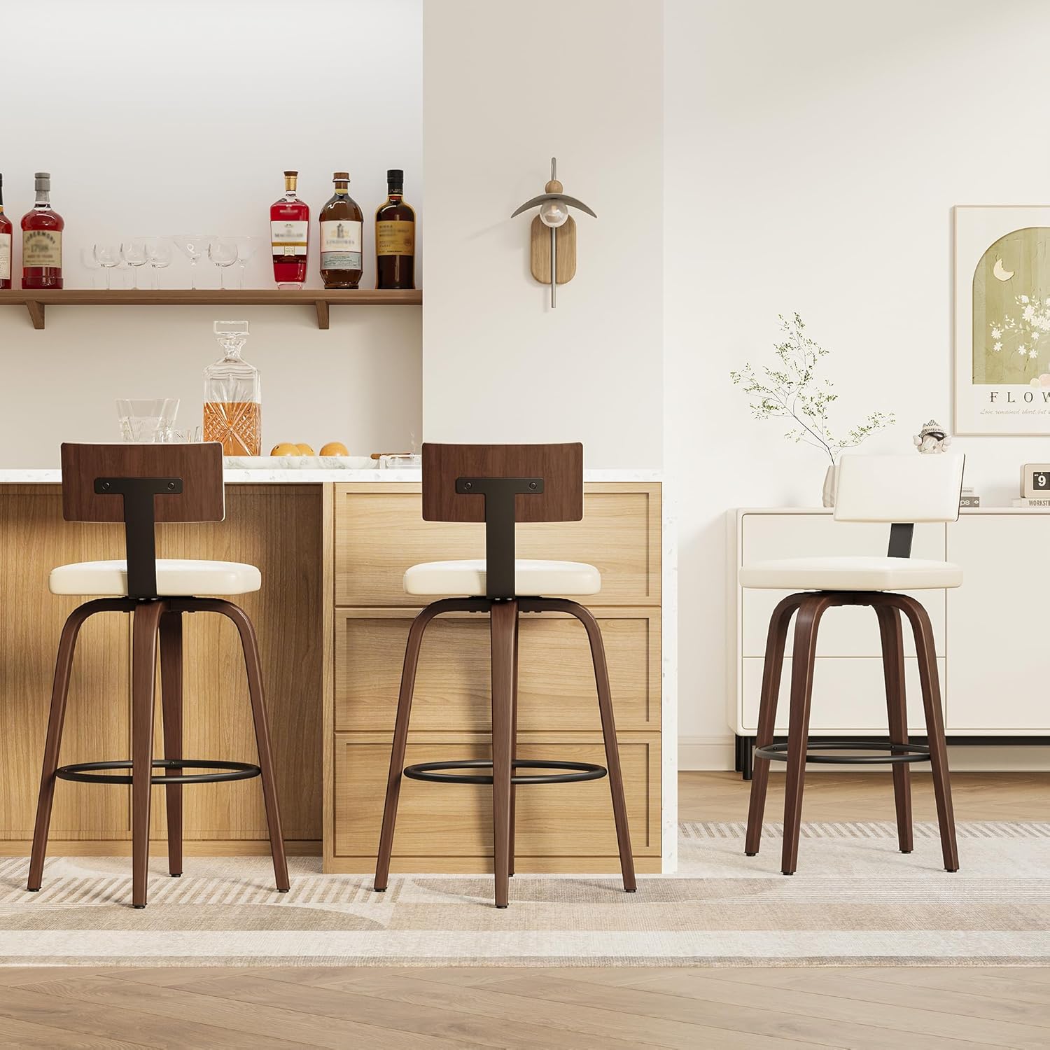 IRONCK Counter Height Bar Stools Set of 2