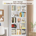 IRONCK Bookcase with Doors and Open Shelves for Home Office and Living Room | Hidden Storage, Heavy-Duty Shelves, Dust Protection, Minimalist Style