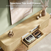 IRONCK Modern Fluted TV Stand for TVs Up to 80 inches, Oak