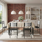 IRONCK Dining Chairs Set of 6, Upholstered Kitchen Chairs with Ergonomic Backrest, Gray