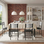 IRONCK Dining Chairs Set of 6, Upholstered Kitchen Chairs with Ergonomic Backrest, Gray