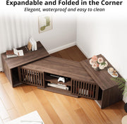 IRONCK ddjustable TV Stand for TVs up to 75 Inches, Dark Walnut