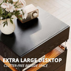 IRONCK Nightstand with 3 Drawers,  LED Light, Storage for Bedroom, Black