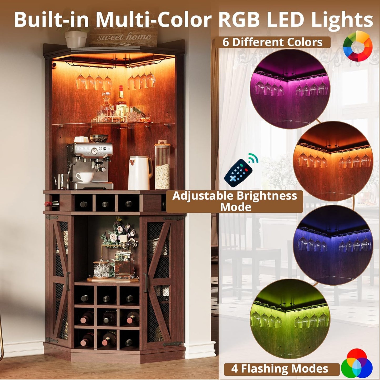 IRONCK Eckbarschrank mit LED-Beleuchtung 