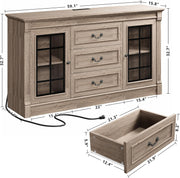 IRONCK Farmhouse TV Stand for 65 Inch TV with Outlets