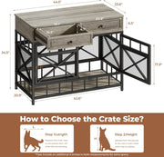 IRONCK 44 inch Large Dog Crate Furniture