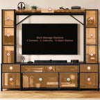 IRONCK 85 Inch Entertainment Center with Storage and Power Outlet
