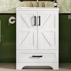 IRONCK 24" Wood Fixture Stand Bathroom Vanity with Sink, Easy Assembly