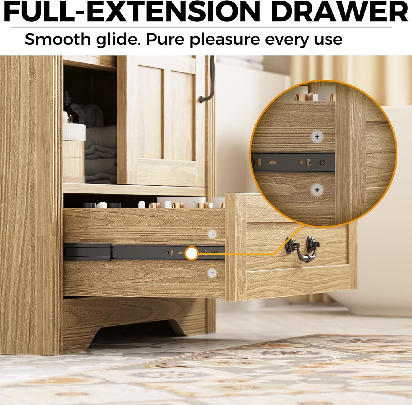 IRONCK 30 Inch Bathroom Vanity with Sink, Bathroom Sink Cabinet with Drawers & Metal Handles, Freestanding, Easy Assembly, Farmhouse