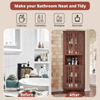 IRONCK  71" Corner Cabinet Storage Cabinet with 4 Glass Doors