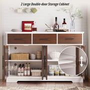 IRONCK 55" Großes Sideboard-Buffet mit LED-Beleuchtung 