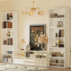 Industrial White Bookshelves Set of 2