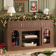 IRONCK TV Stand for 65 Inch TV, Entertainment Center with Charging Station, Brown