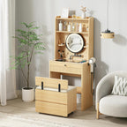 IRONCK Small Vanity Desk with Adjustable Makeup Mirror and LED Lights