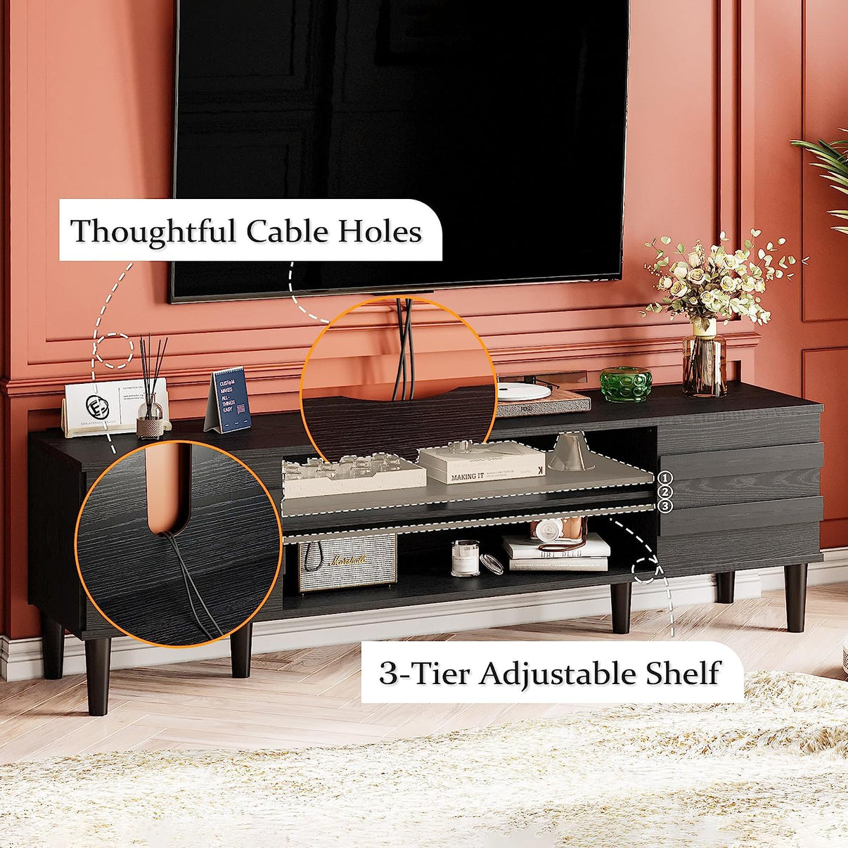 TV Stand with LED Lights IRONCK