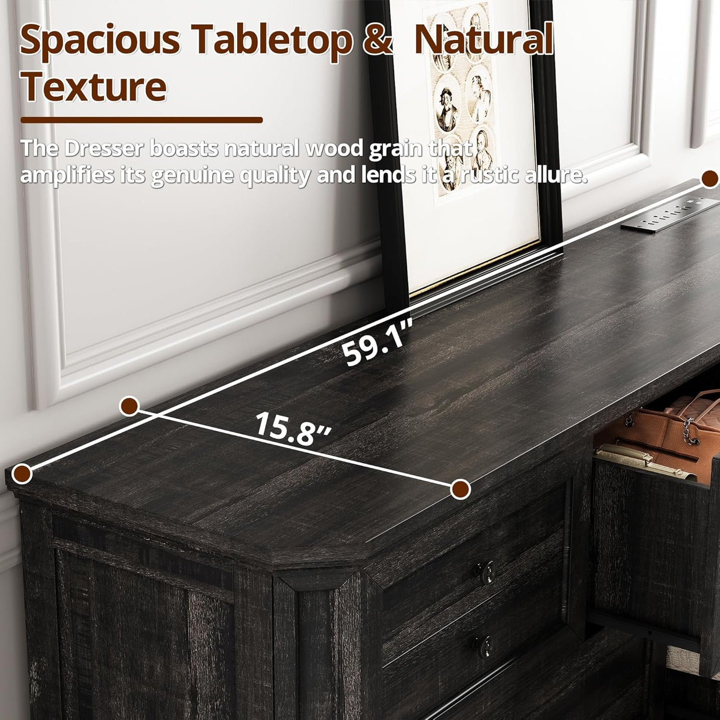 IRONCK Landhaus-Kommode mit 7 Schubladen fürs Schlafzimmer 