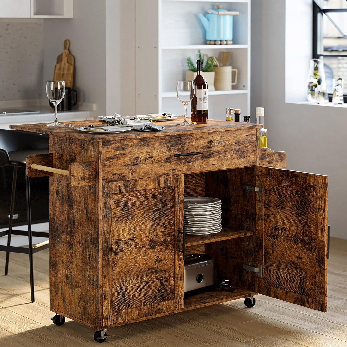 Rolling Kitchen Island on Wheels