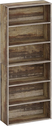7 Furniture Bookshelves and Bookcases Floor Standing 6 Tiers, Industrial White