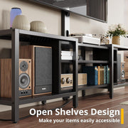 IRONCK 79 Inch TV Stand for TVs up to 85 Inch with Mount and Power Outlet, Black