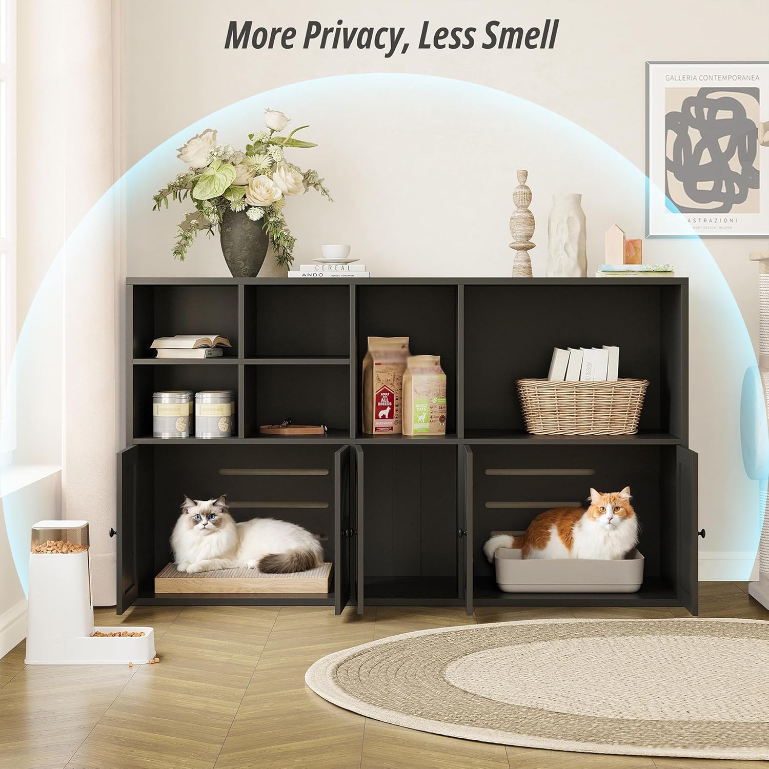 IRONCK Cat Litter Box Enclosure for 2 Cats