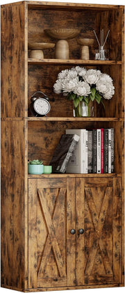 IRONCK 5 Shelf Industrial Bookshelves and Bookcases with Doors