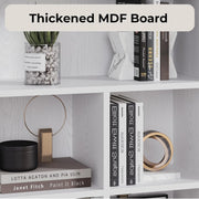 IRONCK 74.6 in Tall Bookshelf with Doors, Storage Shelves, White