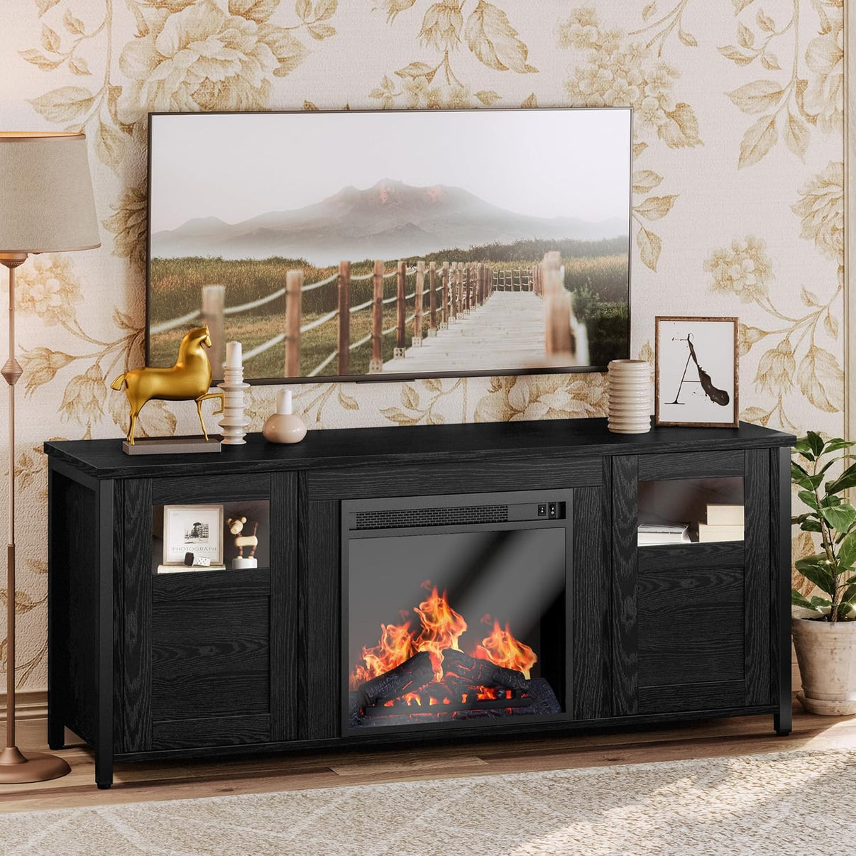 IRONCK Fireplace TV Stand for 60 Inch TV