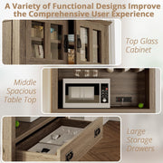 IRONCK Pantry Cabinet with Power Outlets, Kitchen Pantry Storage Cabinet