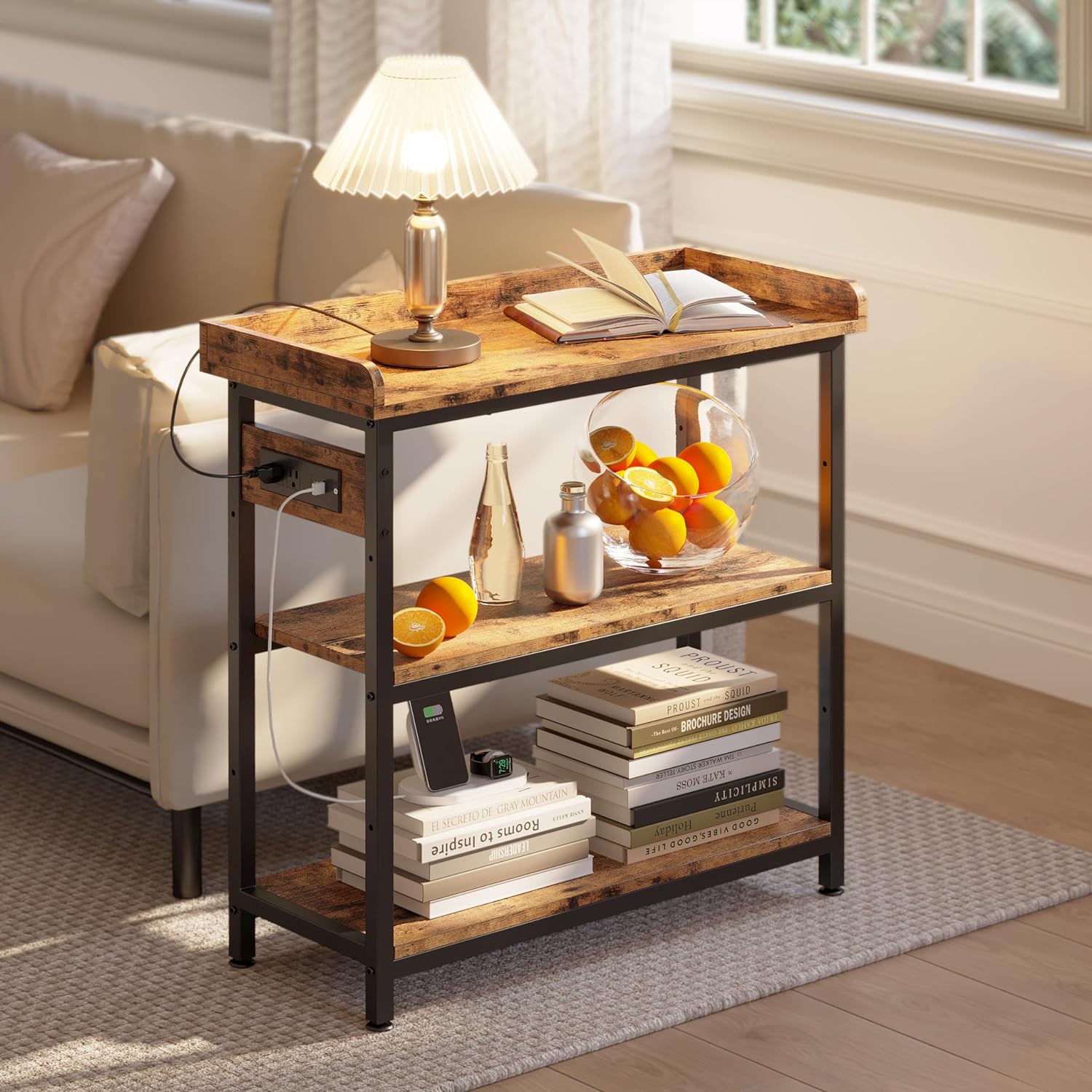 Entryway Table with Power Outlet 32 Inch