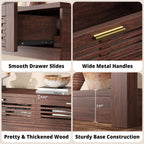 IRONCK 47"  Console Table with Drawer for Living Room, Red Walnut