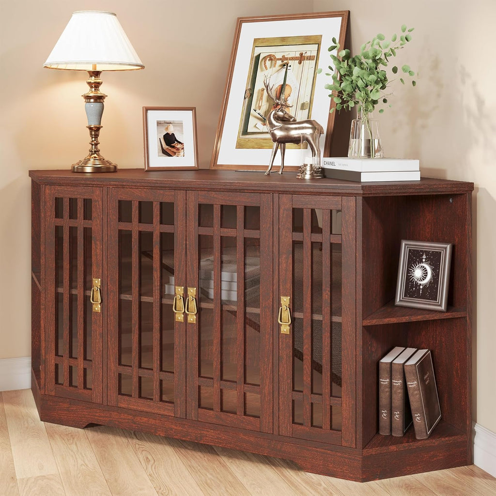IRONCK Corner TV Stand for TVs up to 60 Inch with Power Outlet