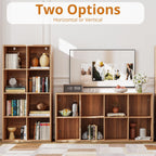 IROCNK 8-Cube Bookshelf, Horizontally & Vertically Reversible, Oak Brown