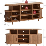 IRONCK TV Stand for 65 Inch TV, Entertainment Center with Storage and Sliding Doors