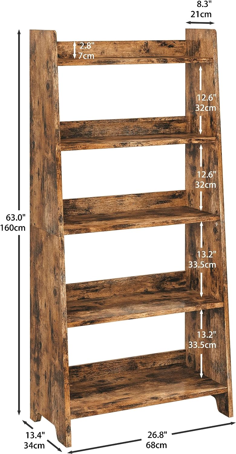 5 Tier Wood Ladder Shelf
