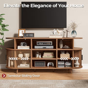 IRONCK TV Stand for 65 Inch TV, Entertainment Center with Storage and Sliding Doors